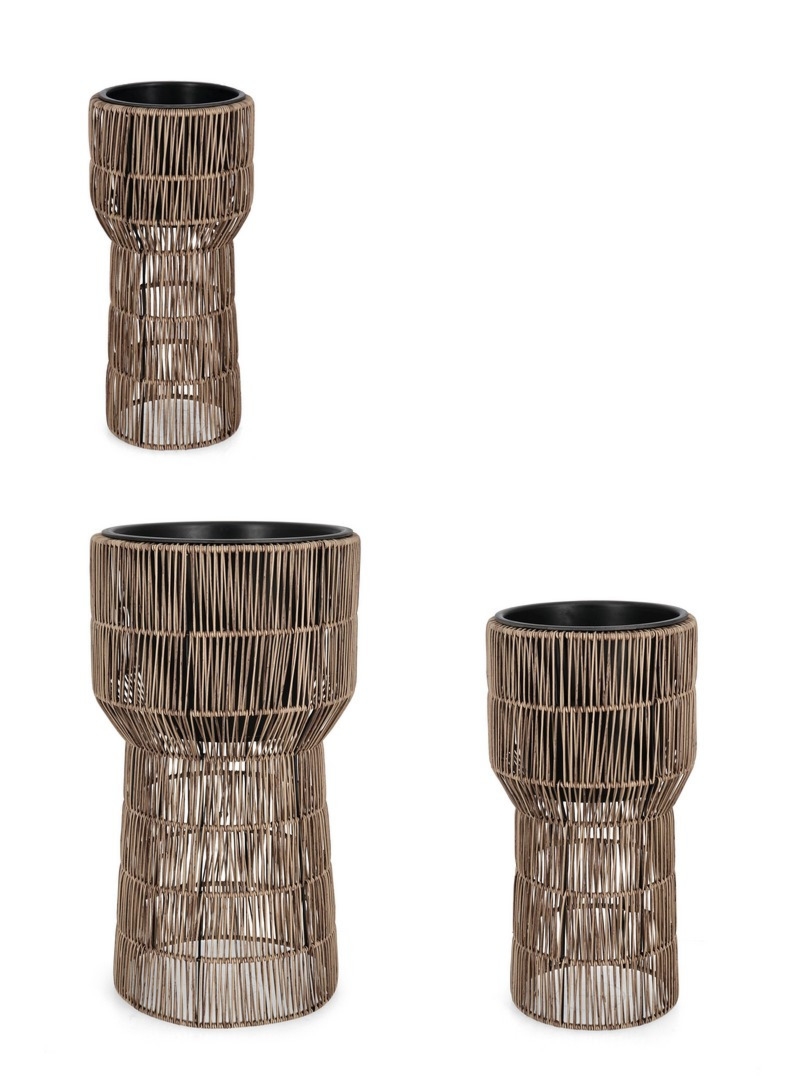Zestaw wazonów AYUN brązowy Ø22,Ø28,Ø36 z polietylenu Bizzotto