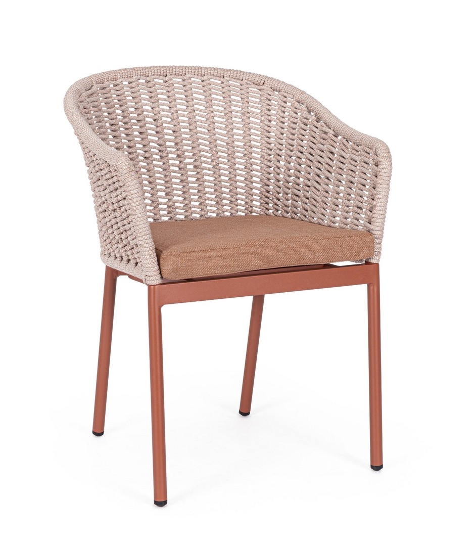 Krzesło ogrodowe SALINES 57x58 aluminiowe lina poliestrowa Bizzotto