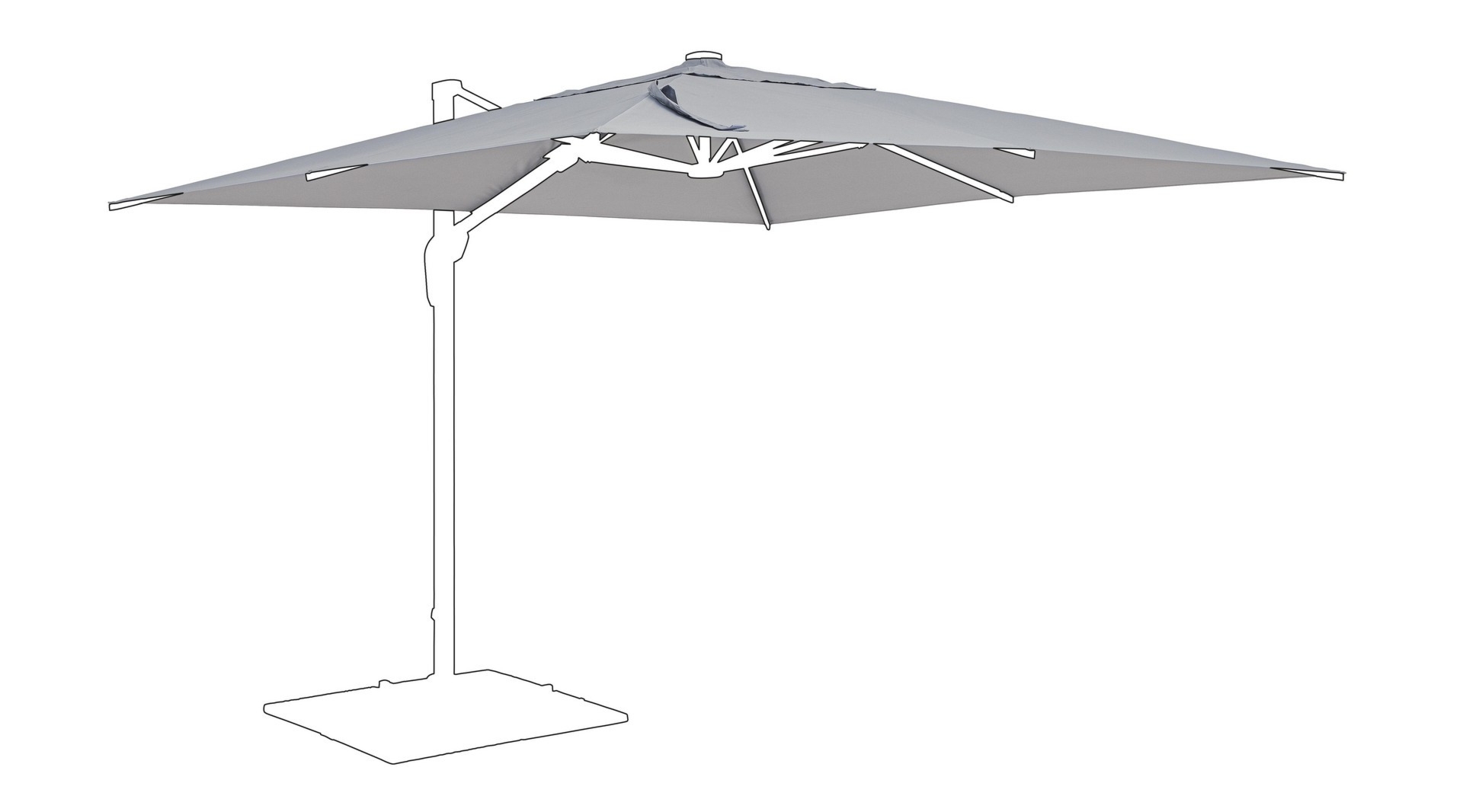Poszycie do parasola VEGA VEGA jasnoszare 300x300 z poliamidu Bizzotto