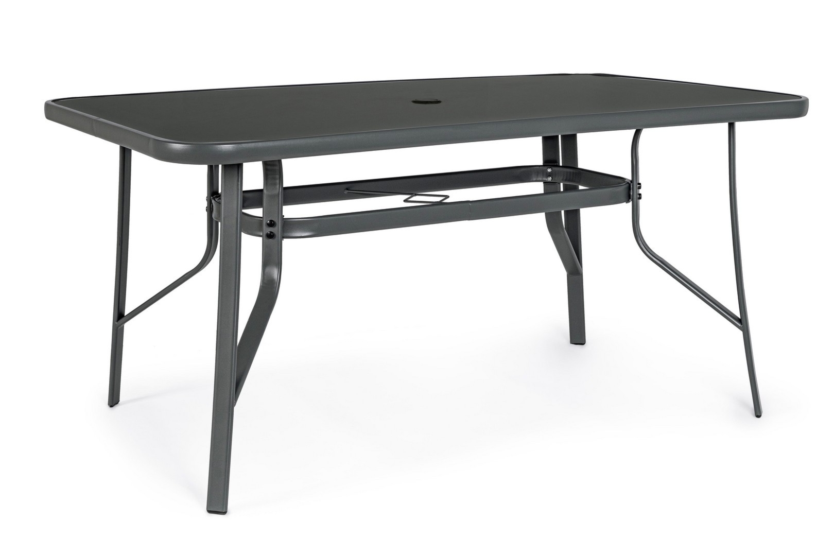 Stół ogrodowy MARTINEZ 150x90 stalowy z blatem szklanym Bizzotto