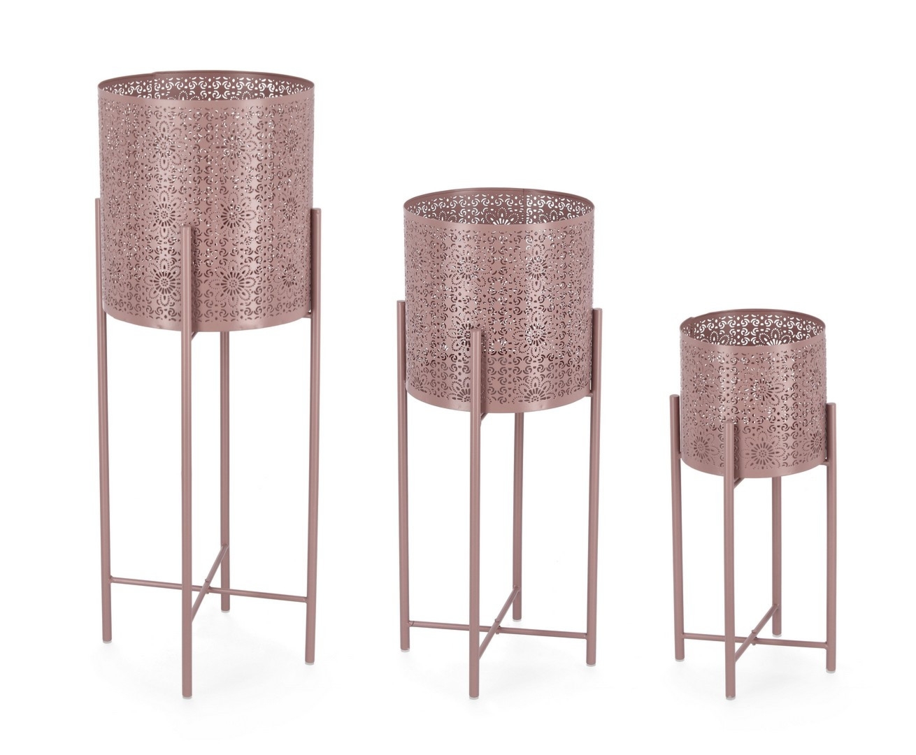 Zestaw donic ogrodowych NAIRA różowy Ø23,Ø28,Ø30 stalowych Bizzotto