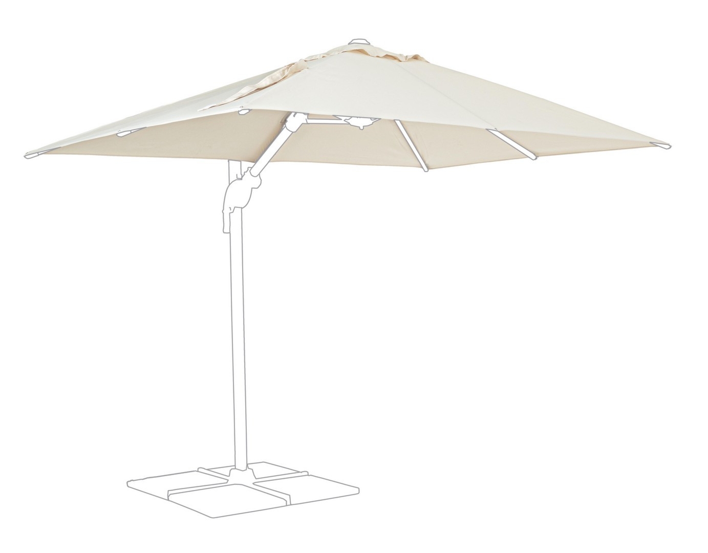 Poszycie do parasola ORION ORION beżowe 300x200 z poliamidu Bizzotto