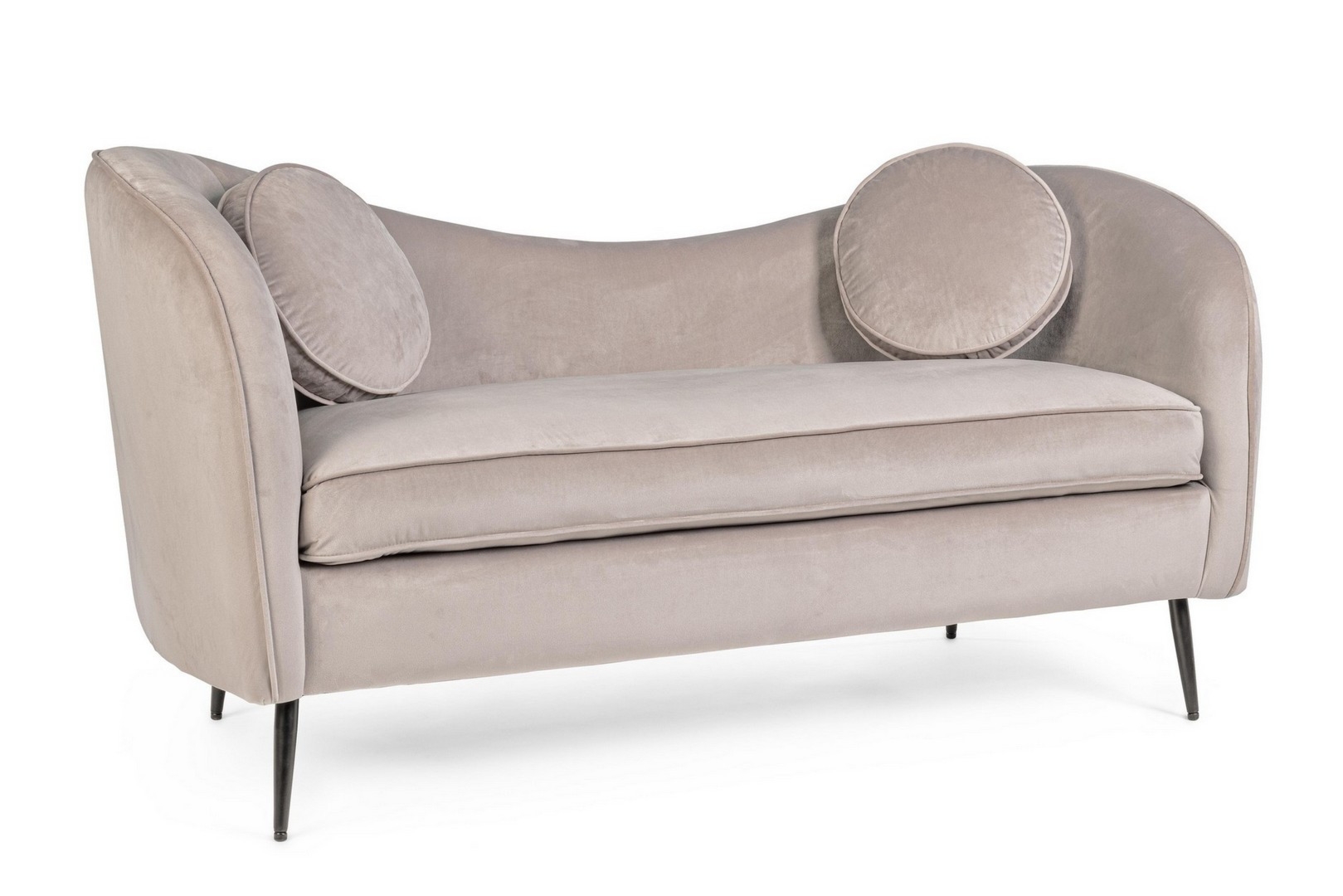 Sofa Candis jasnoszary 163x71x80cm drewno sosnowe stal Bizzotto