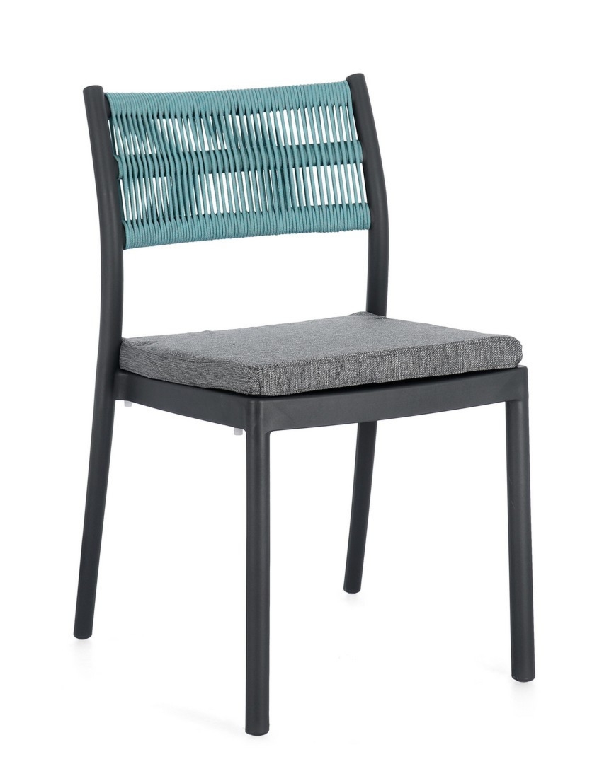 Krzesło ogrodowe ALVIN antracyt/mięta 49.5x52.5 z polipropylenu Bizzotto