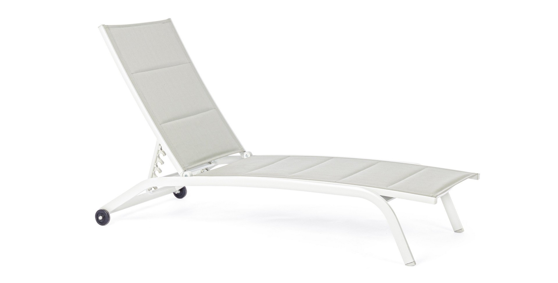Leżak ogrodowy na kółkach CLEOPAS biały 61x192 aluminiowy Bizzotto