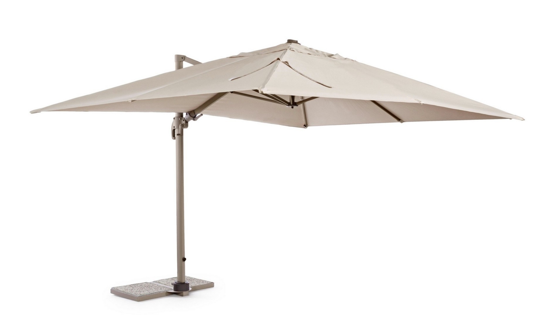 Parasol z nogą boczną SARAGOZZA piaskowy 400x300 aluminiowy Bizzotto