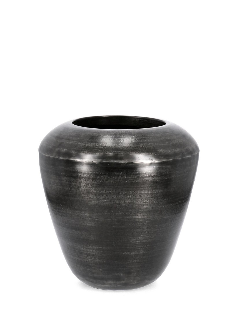 Wazon wykonany ręcznie NADU czarny Ø50 aluminiowy Bizzotto