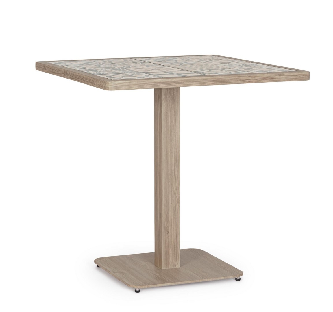 Stolik restauracyjny KALIMERA 73x73 aluminiowy z płytką ceramiczną Bizzotto