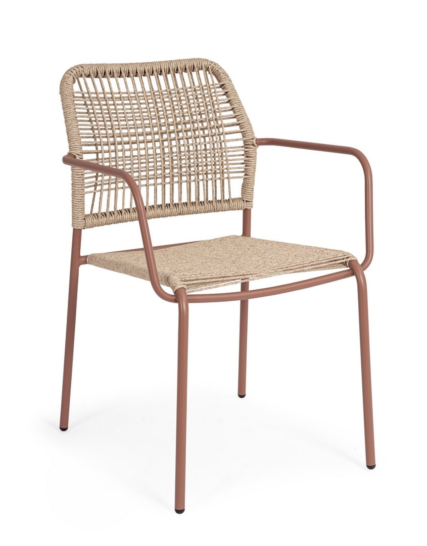 Krzesło ogrodowe JABLE koralowe 54x63 stalowe Bizzotto