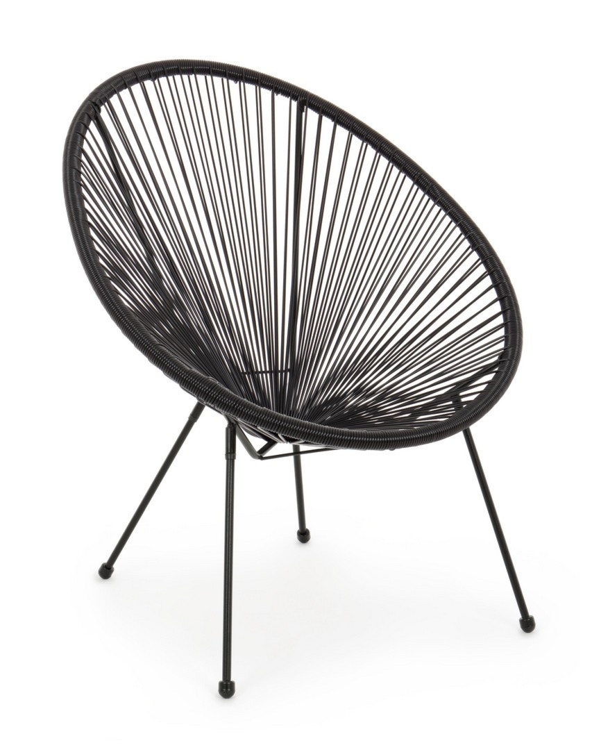 Fotel ogrodowy PARKER czarny 72x78 stalowy Bizzotto