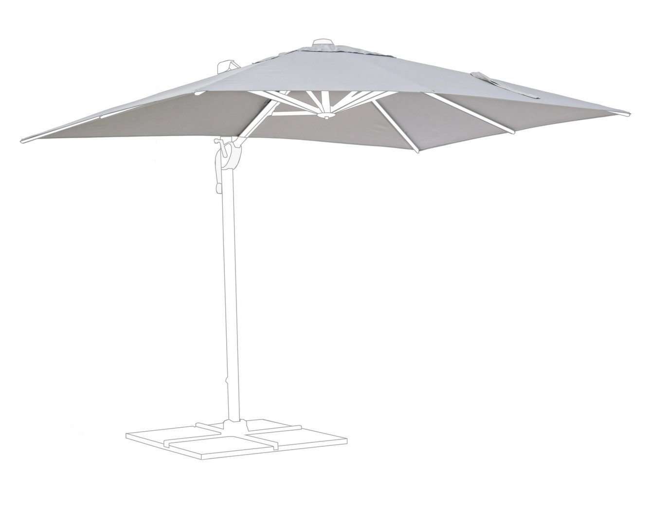 Poszycie do parasola INES INES jasnoszare 300x200 z poliamidu Bizzotto