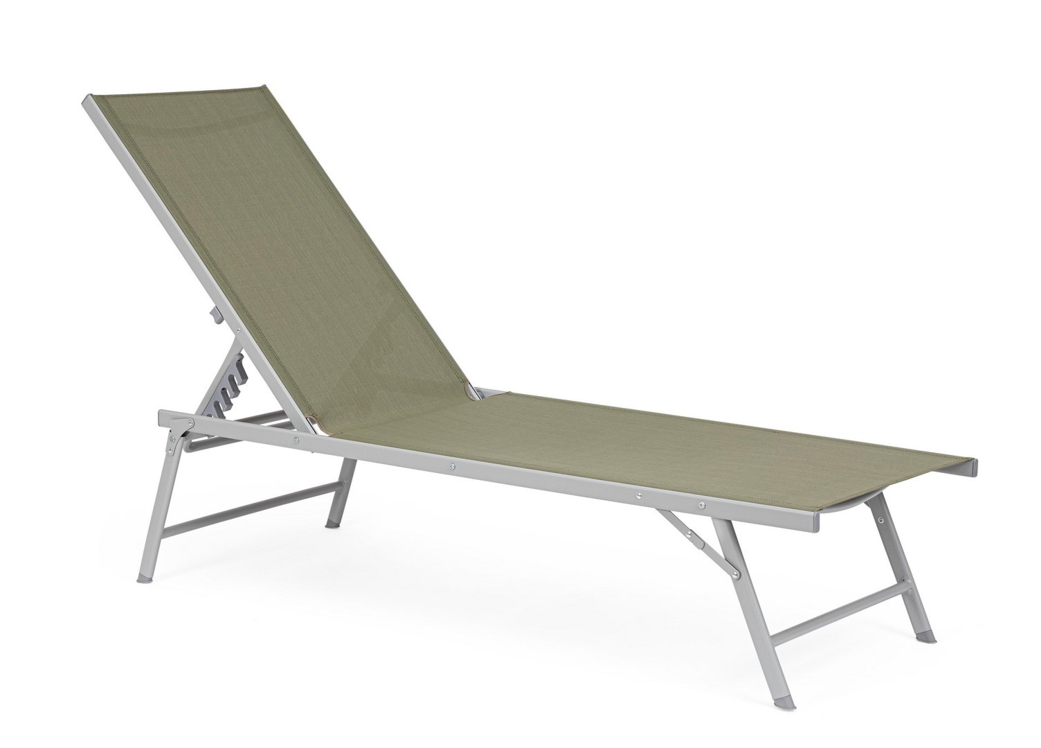 Leżak kempingowy CAYO oliwkowy 181x55.5 z anodowanego aluminium Bizzotto