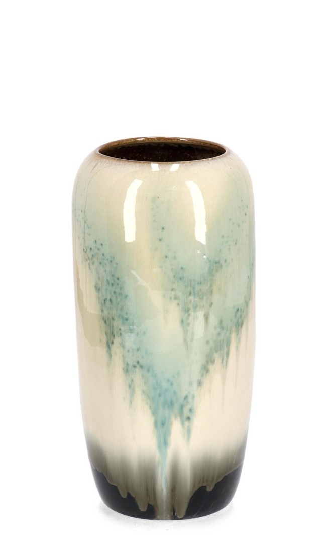 Wazon wykonany ręcznie COIRA beżowo-niebieski Ø20 z terakoty Bizzotto