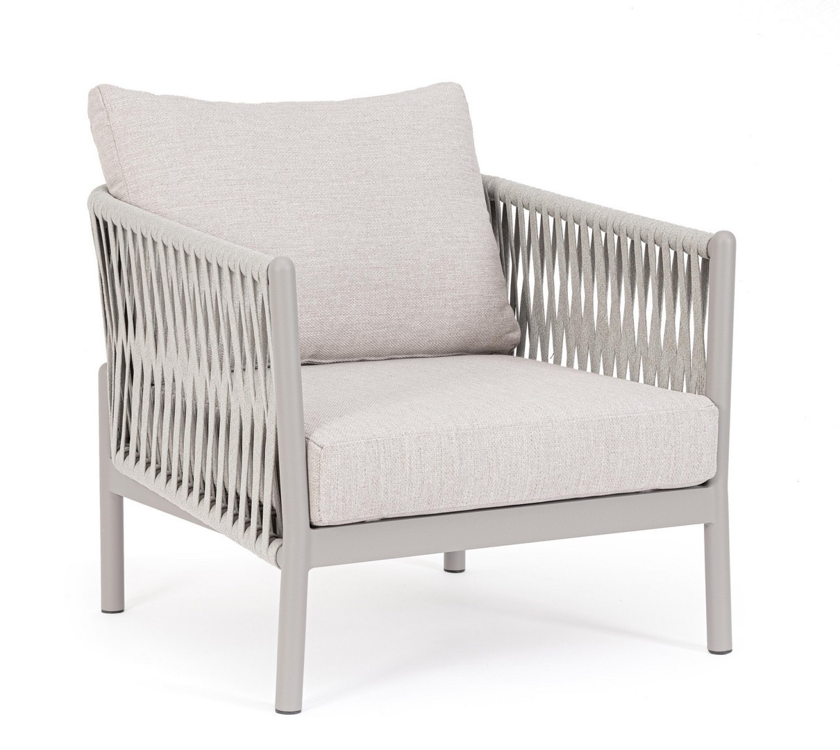 Fotel ogrodowy FLORENCIA beżowe 80x85 aluminiowe z liną tetoronową Bizzotto