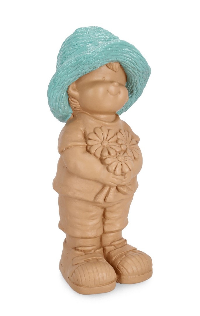 Dekoracja chłopiec HEVER 19,5x18,5x42,5h z magnezu Bizzotto