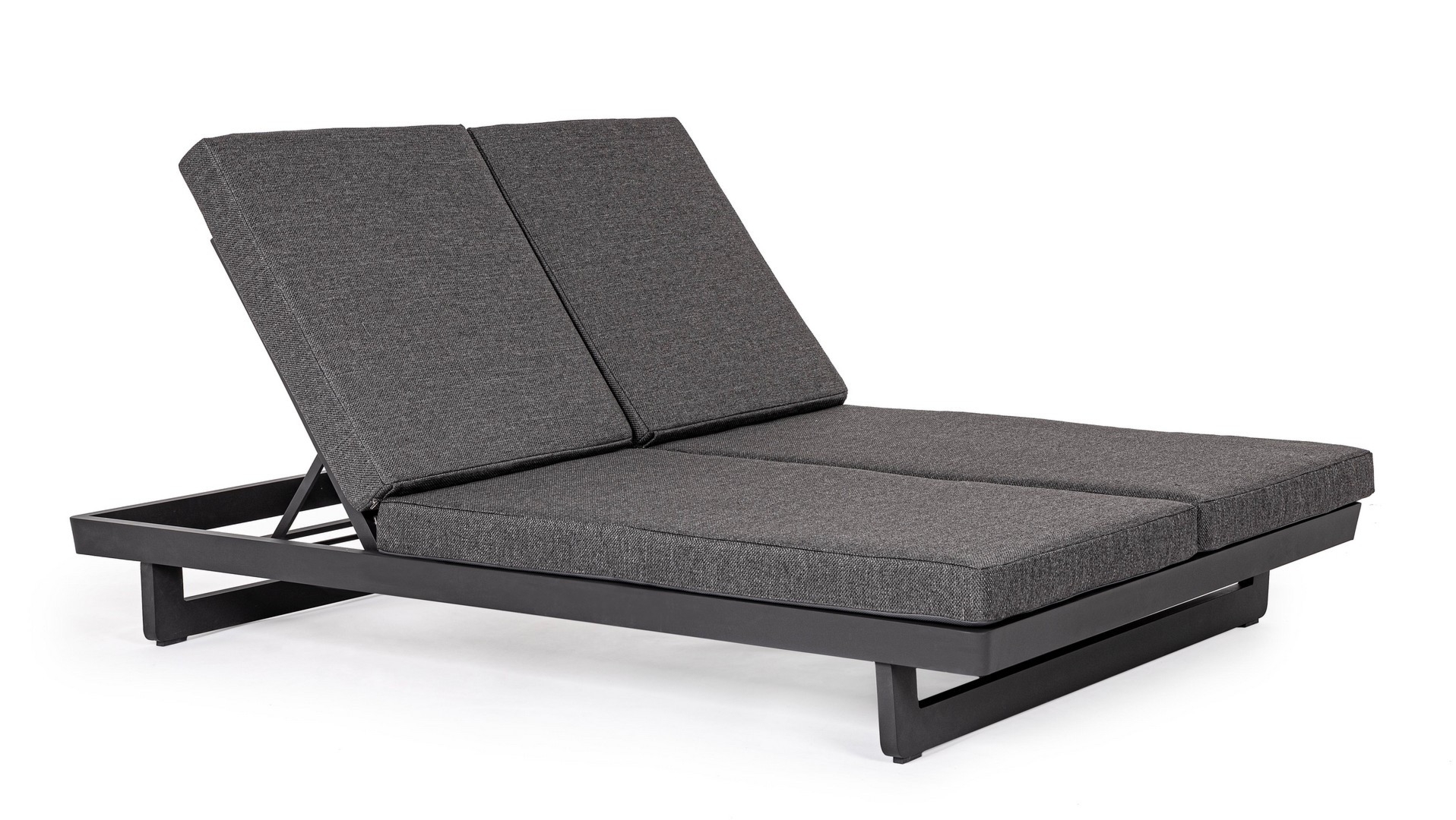 Leżak ogrodowy podwójny INFINITY 142x195 aluminowy z poduszką olefinową Bizzotto