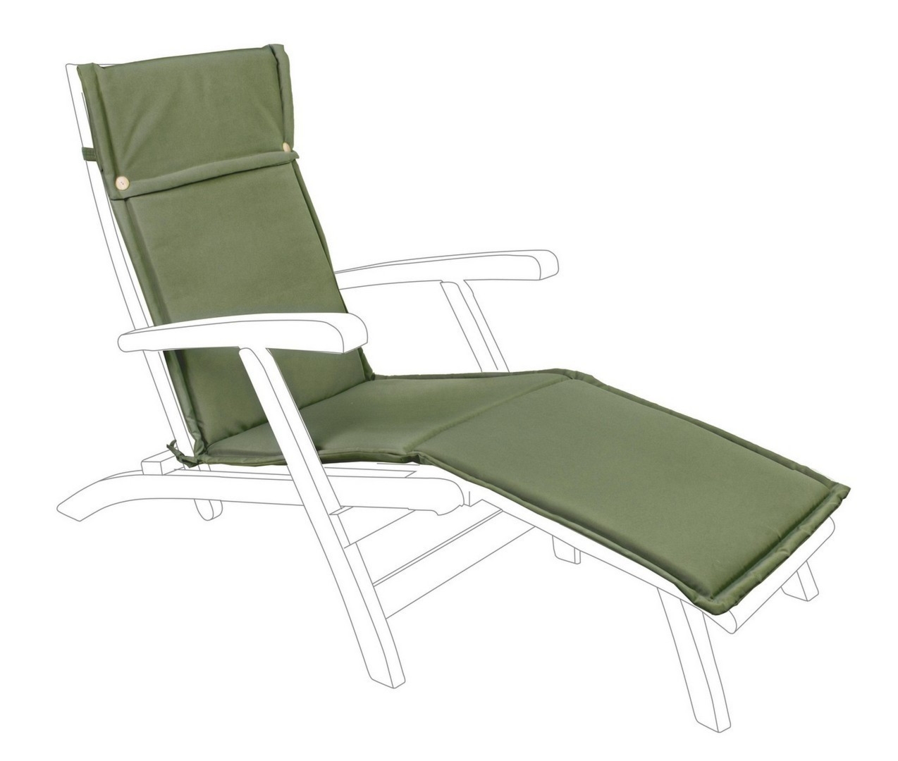 Poduszka na leżak ROYAL zielona 50x176 wodoodporna olefinowa Bizzotto