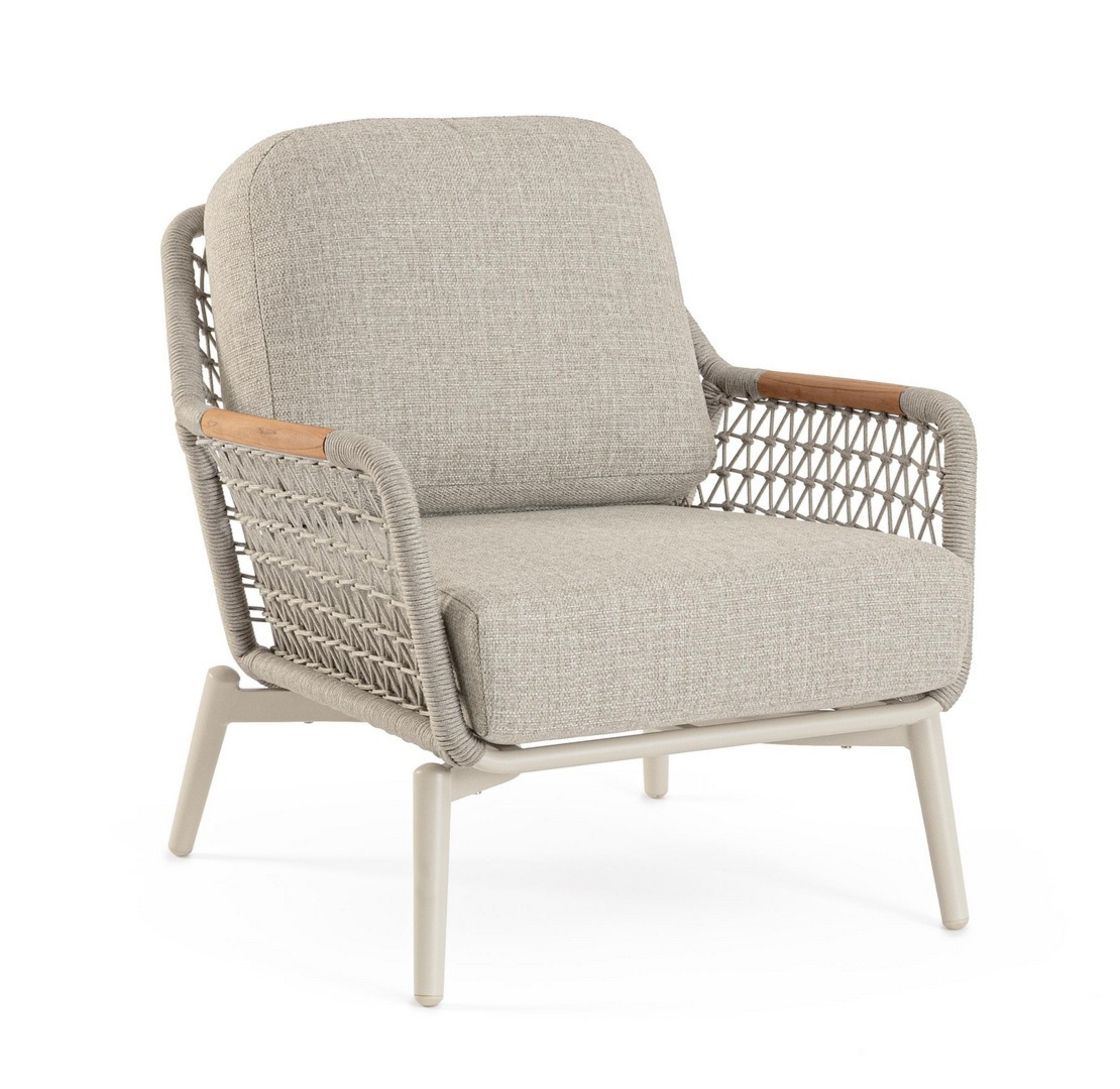 Fotel ogrodowy EULERO beżowy 75x98 aluminiowe Bizzotto