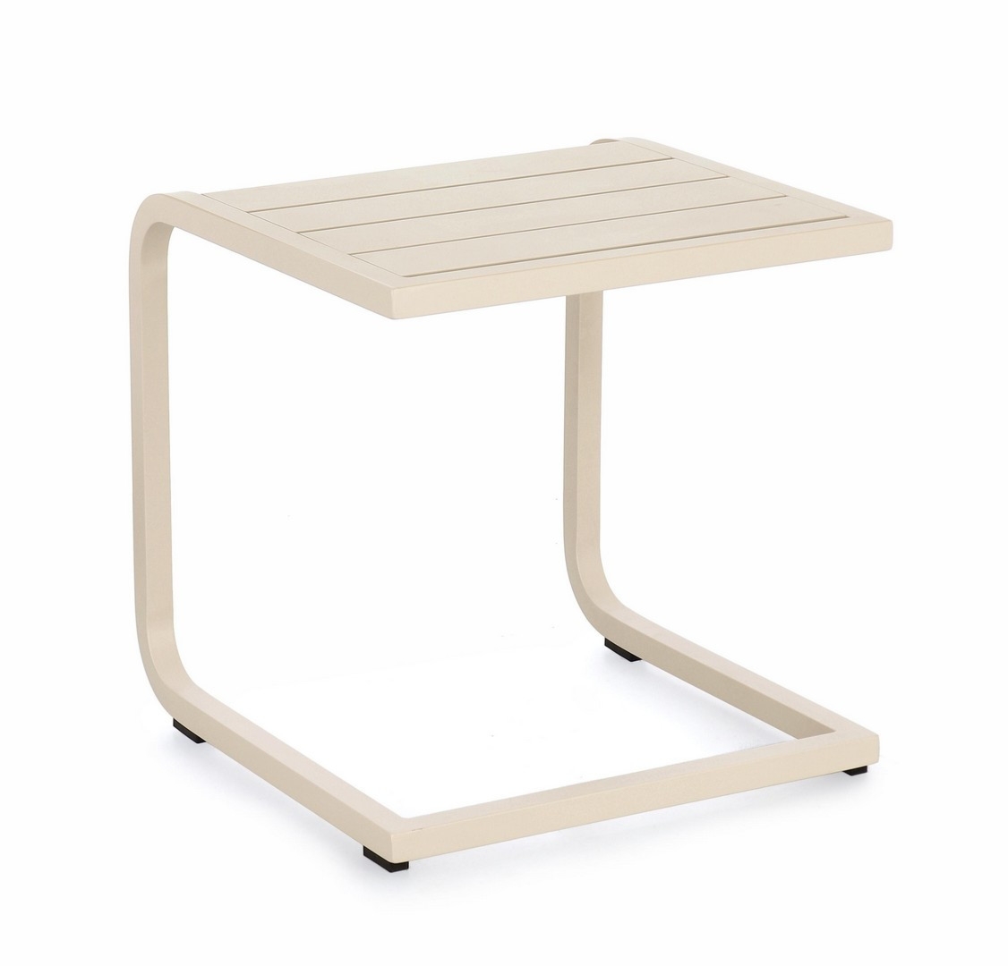 Stolik kawowy boczny do leżaka TAYLOR  40x40 aluminiowy Bizzotto