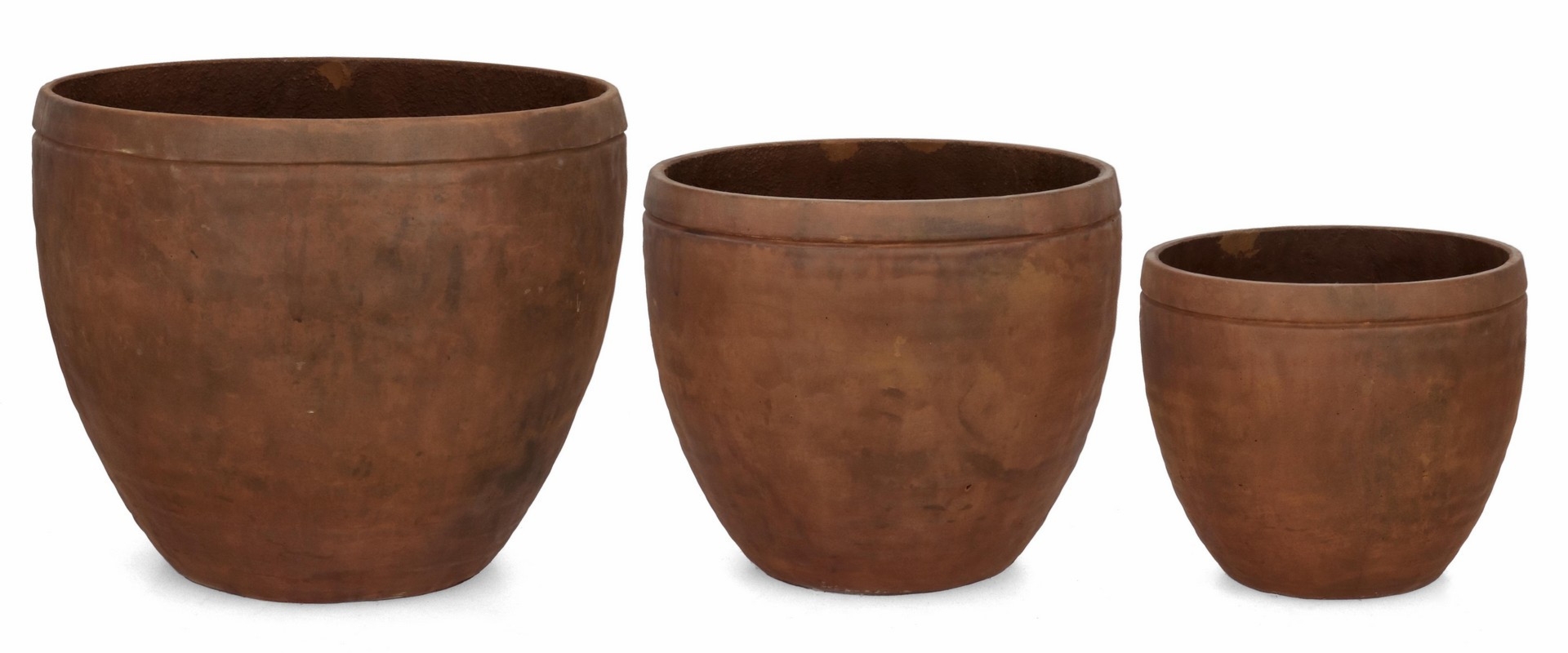Zestaw donic ogrodowych MEILI  rdzawy Ø37,Ø45,Ø55 z włókna szklanego i gliny Bizzotto