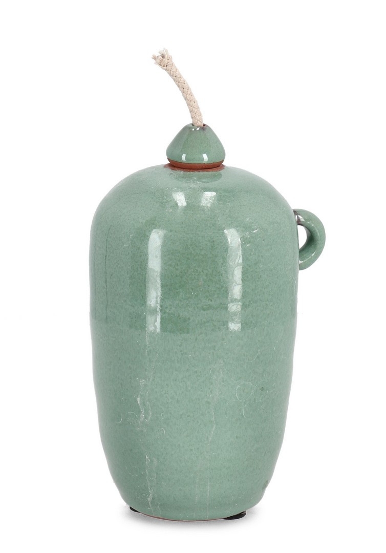 Wazon dekoracyjny ESMA zielony 11x9x18,5h z terakoty Bizzotto