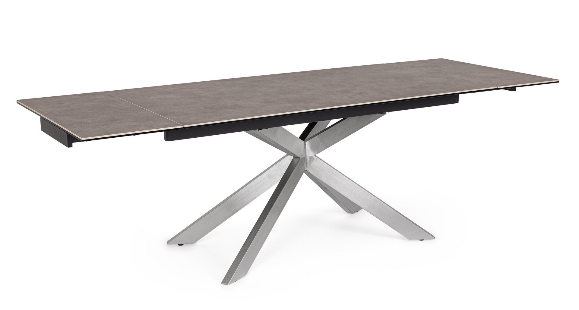 Stół rozkładany Arzachel szary 90x160-240x76cm ceramiczny szkło stal Bizzotto