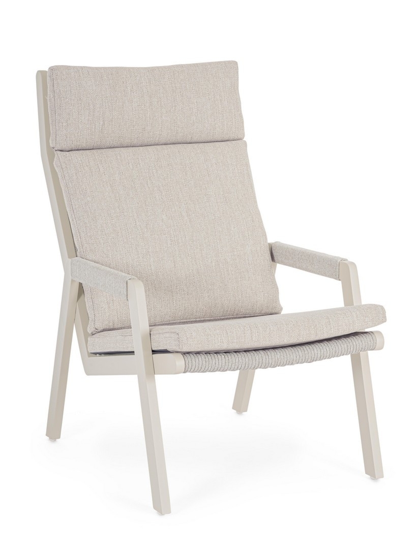 Fotel ogrodowy EMERY 66x90 aluminiowy z wysokim oparciem Bizzotto