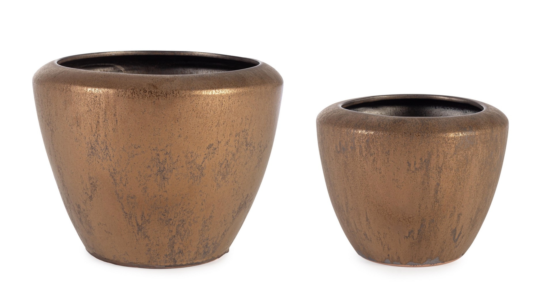 Zestaw donic ogrodowych PATHOM brązowy Ø29,Ø39 z terakoty Bizzotto