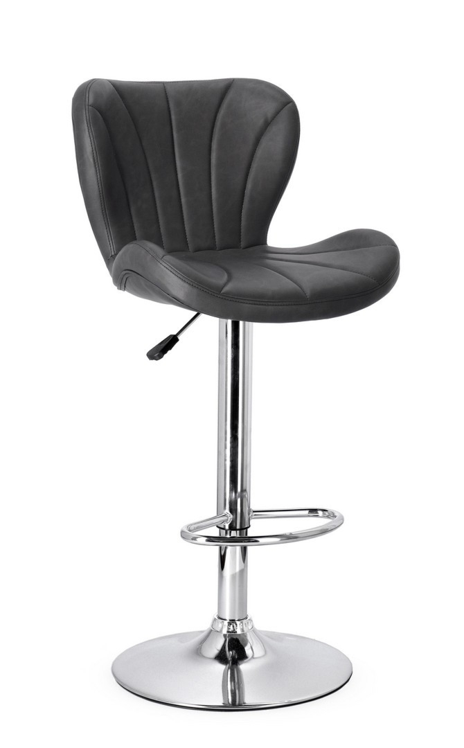 Hoker Lexington ciemnoszary Ø41cm 90-110cm chromowana stal, PU Bizzotto