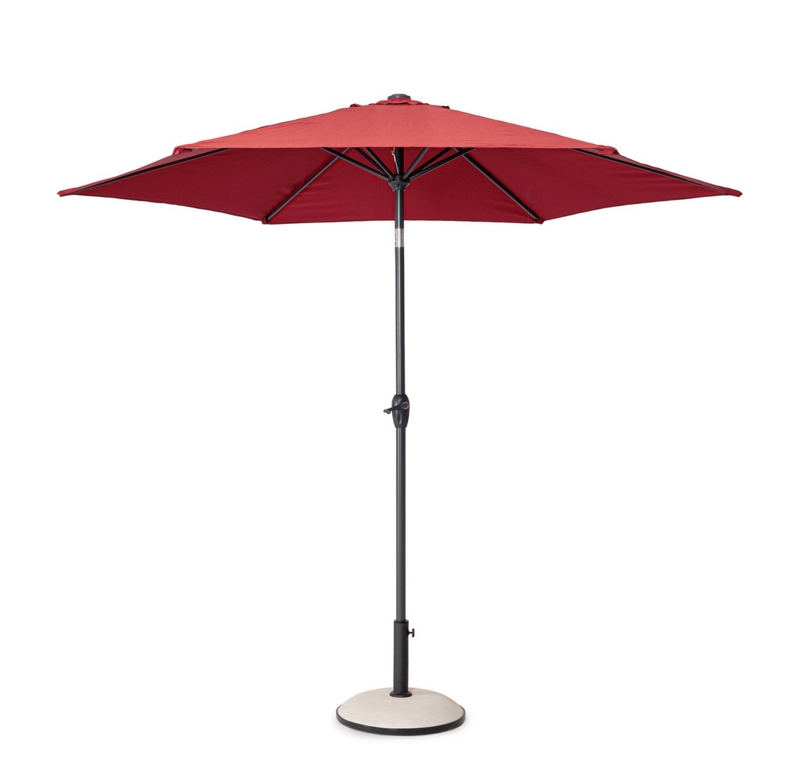 Parasol z nogą centralną KALIFE czerwony Ø270 aluminiowy Bizzotto