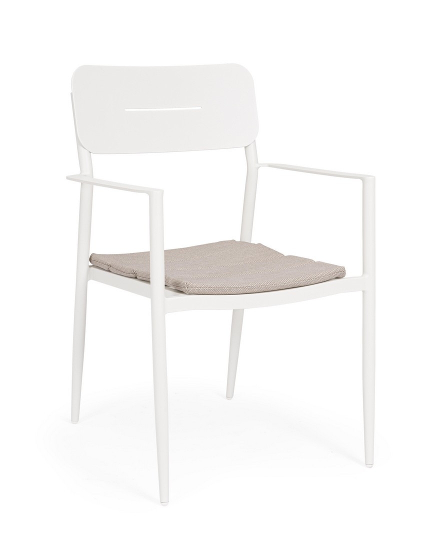 Krzesło ogrodowe NEBULA białe 55.5x58 aluminiowe Bizzotto