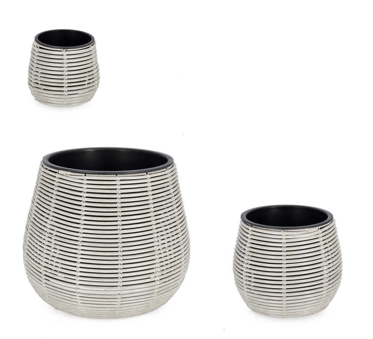 Zestaw wazonów XIAN szary Ø20,Ø29,Ø45 z polietylenu Bizzotto