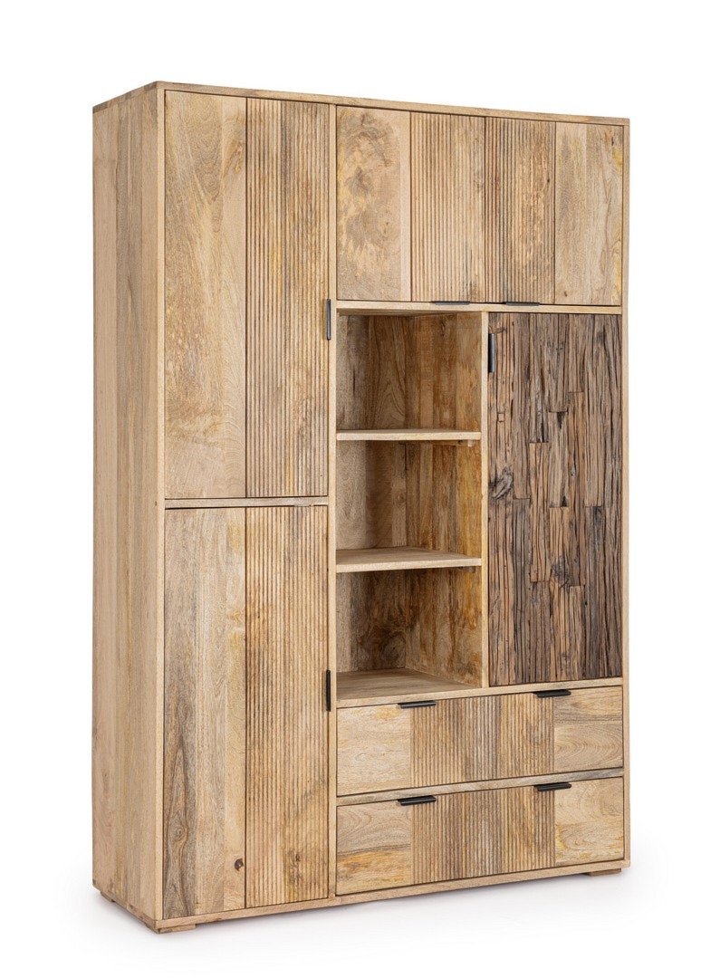 Barek Nashik naturalne 118x40x180cm mango i drewno z recyklingu Bizzotto