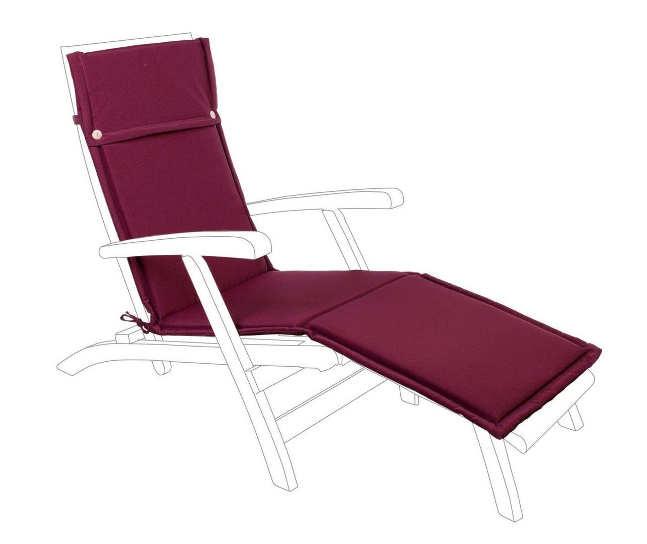 Poduszka na leżak BORDEAUX bordowa 50x176 wodoodporna z poliestru Bizzotto
