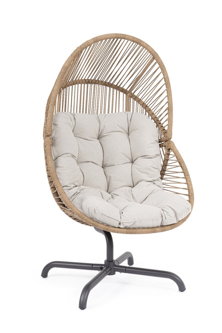 Fotel obrotowy PALAWAN antracyt/beż 88x95 stalowy Bizzotto