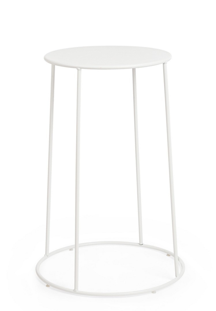 Stolik kawowy AUSTIN biały Ø35 stalowy Bizzotto