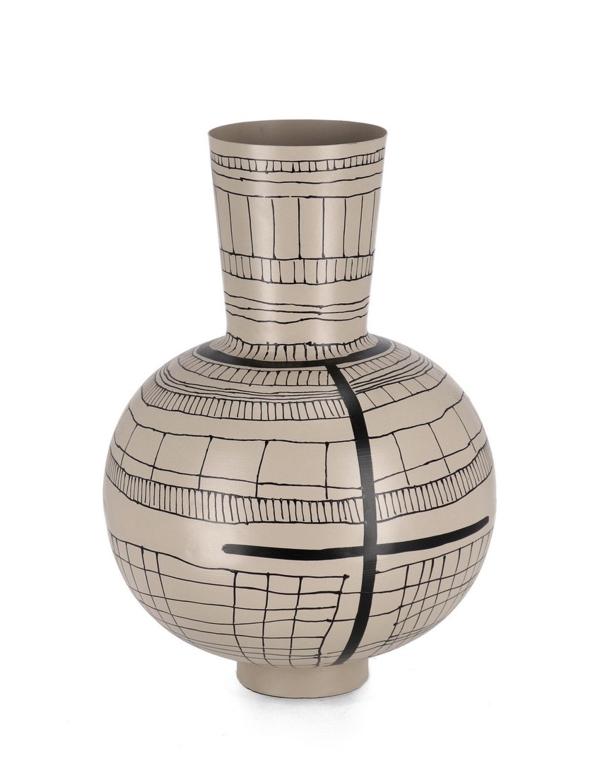 Butelka ręcznie wykonana SIVA beżowa Ø30 ze szkła Bizzotto