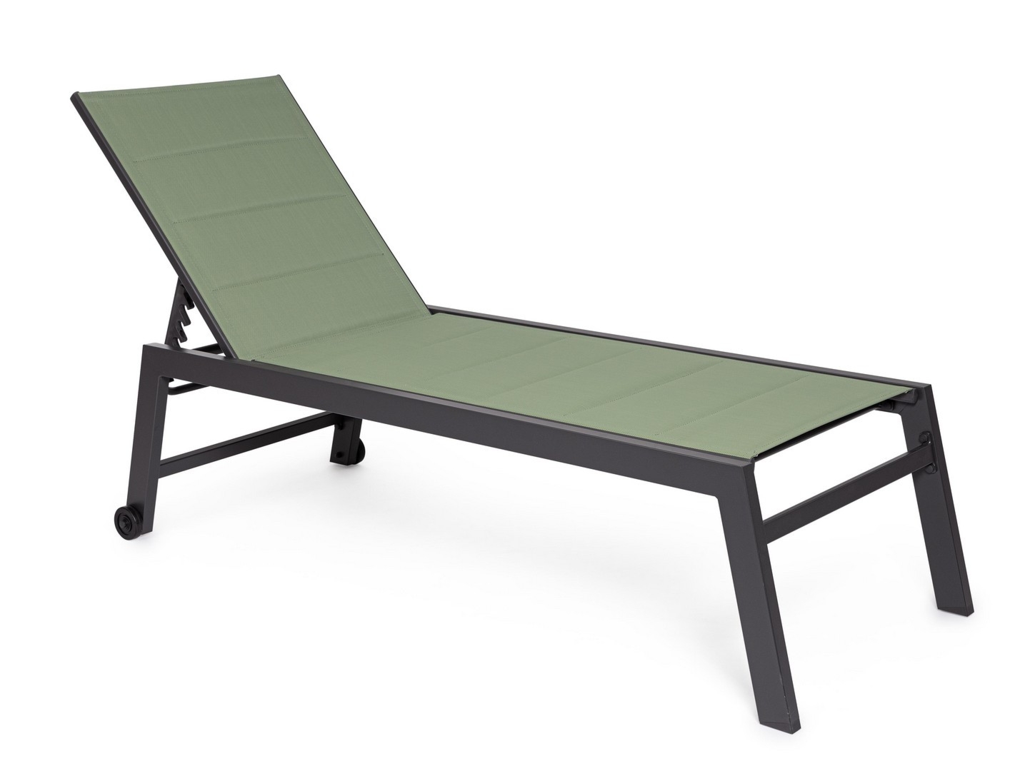 Leżak ogrodowy HILDE antracytowy / zielony 65x200 aluminiowy Bizzotto