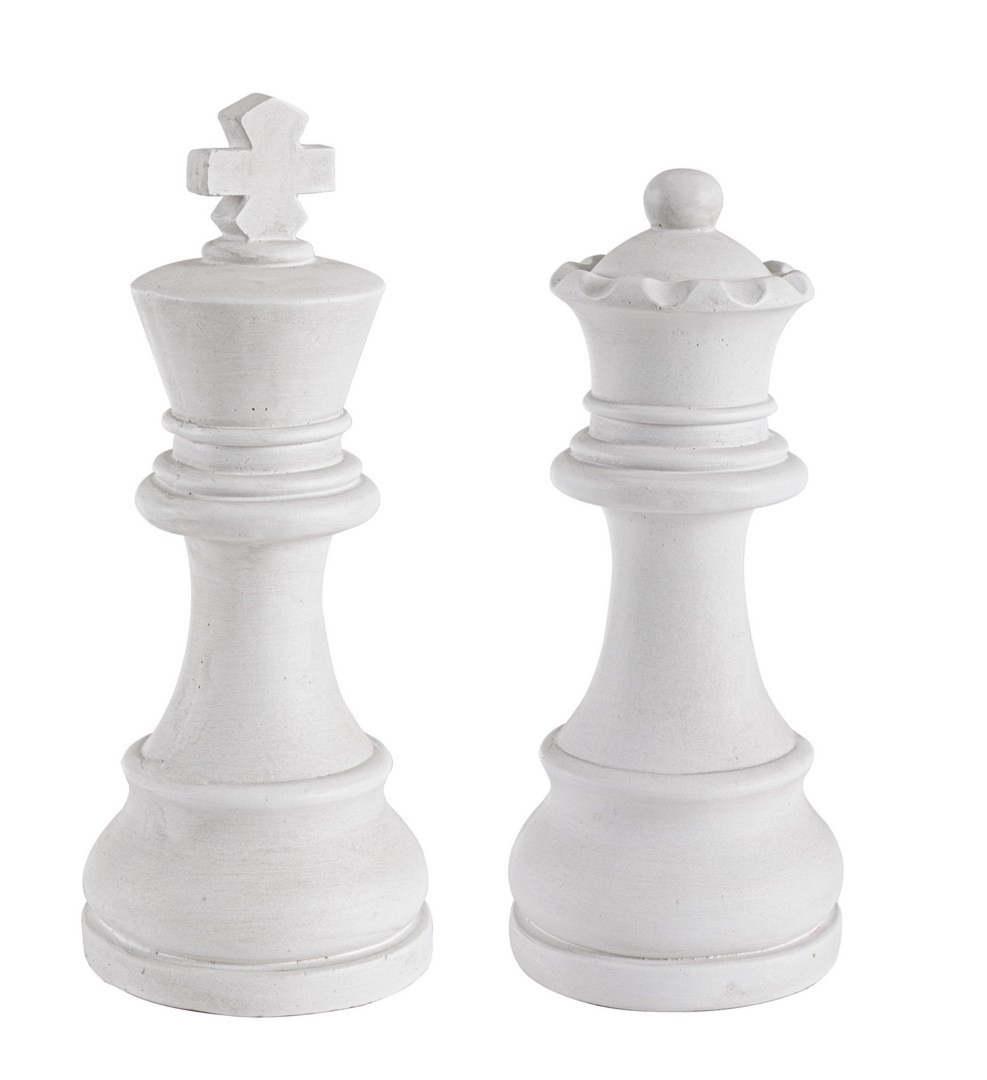 Zestaw szachowy król - krolowa CHESS biały Ø16,Ø16 z włókna szklanego i gliny Bizzotto