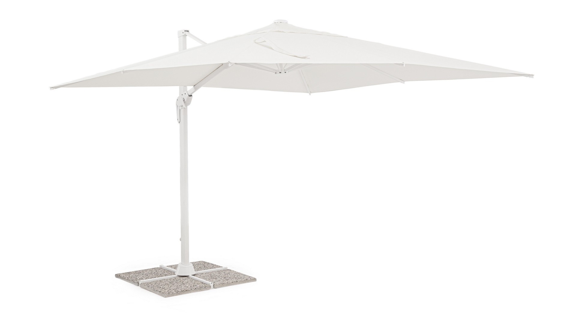 Kwadratowy parasol z nogą boczną VEGA biały 300x300 aluminiowy Bizzotto