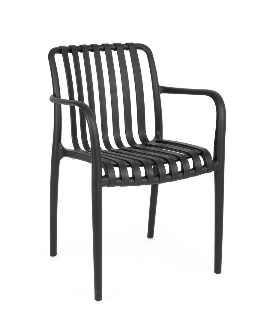 Krzesło ogrodowe BILLIE czarne 55x58 z polipropylenu Bizzotto