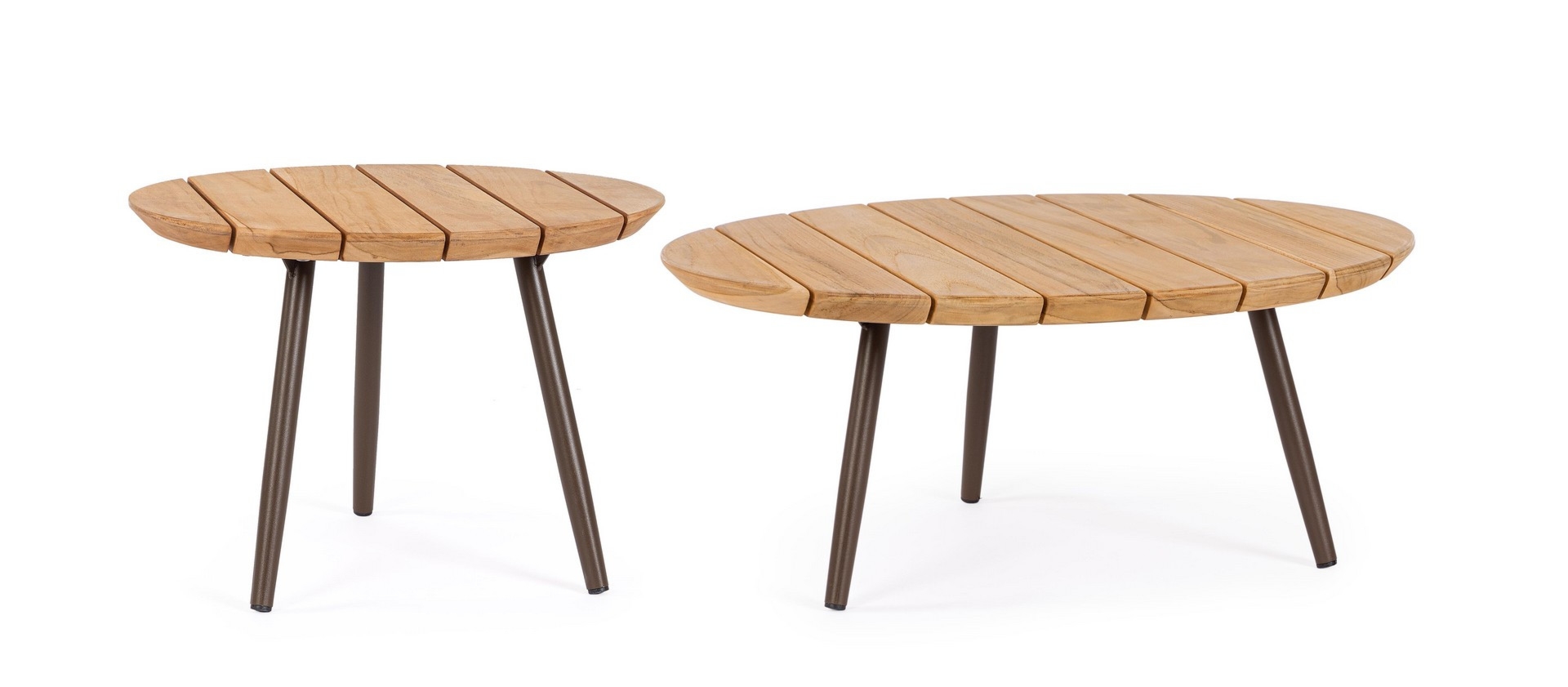 Zestaw 2 stolików TALAIA  Ø50,Ø70 z drewna tekowego Bizzotto