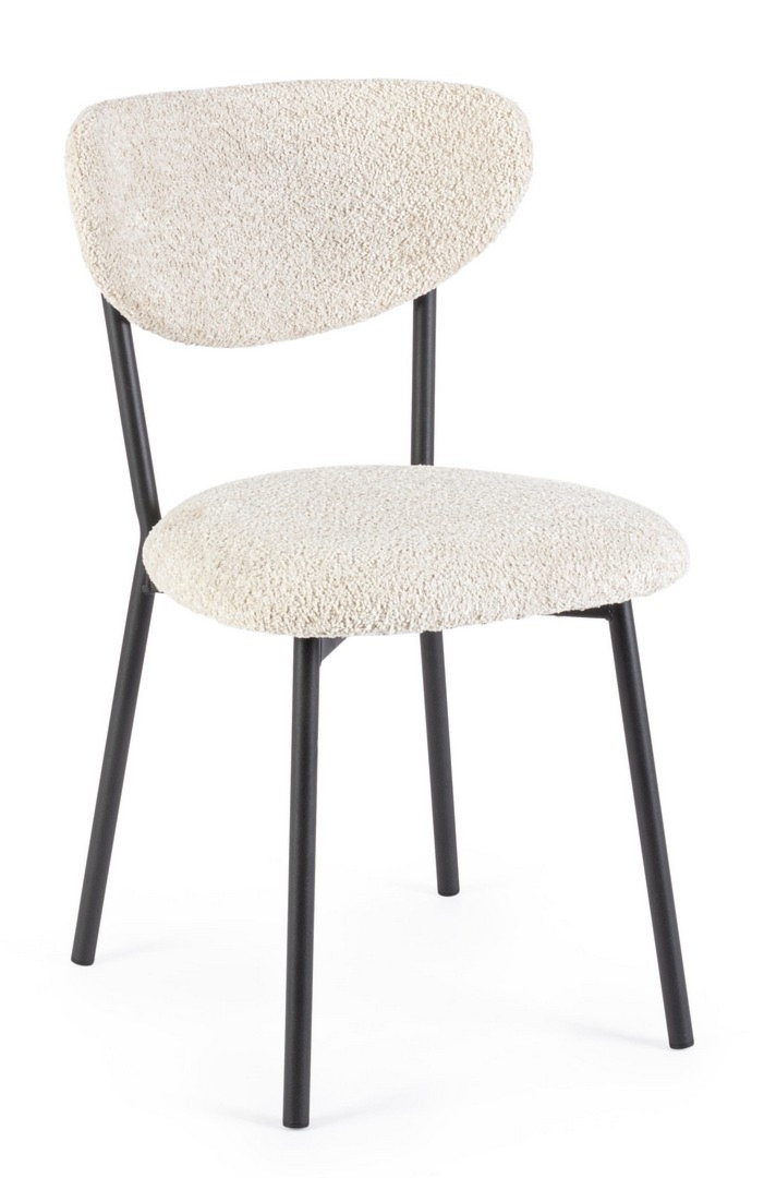 Krzesło Ludmilla naturalny 50x47x78cm tapicerka PET, stal Bizzotto