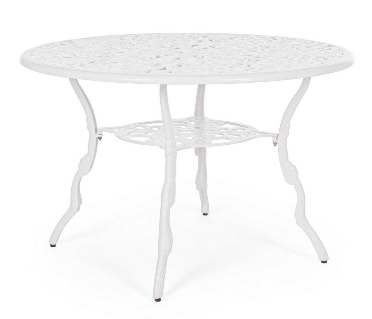 Okrągły stolik ogrodowy VICTORIA biały ø110a - 71.5h ze stopu aluminium Bizzotto