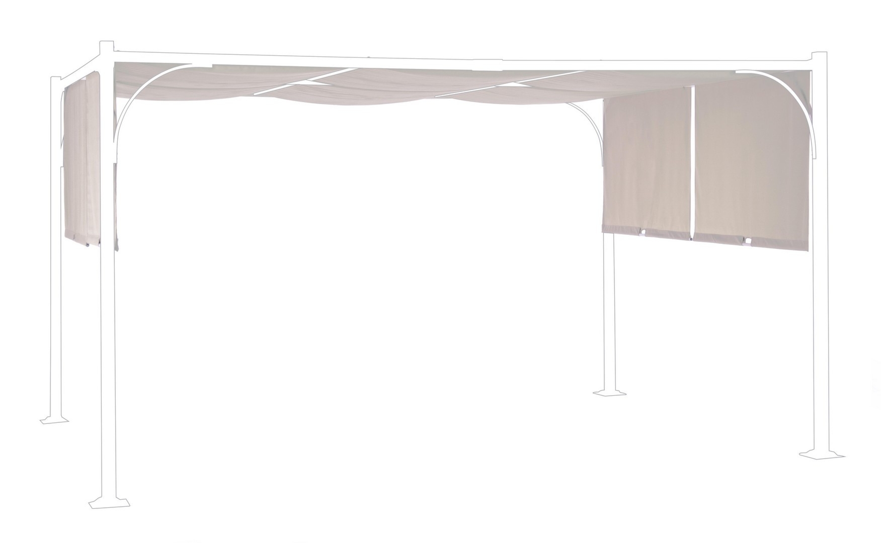 Poszycie na altanę ogrodową SLIDE szare 400x300 z poliestru Bizzotto