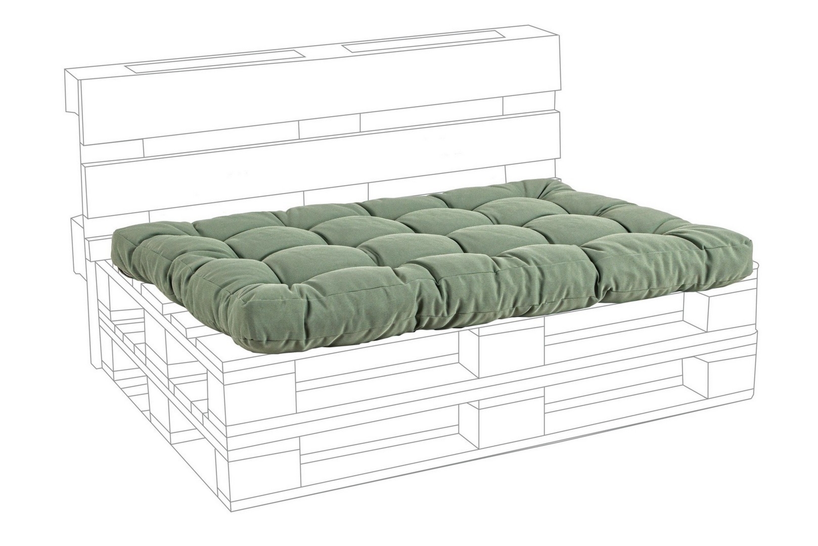 Poduszka na ławkę CACTUS kaktusowa 120x80 wodoodporna z poliestru Bizzotto