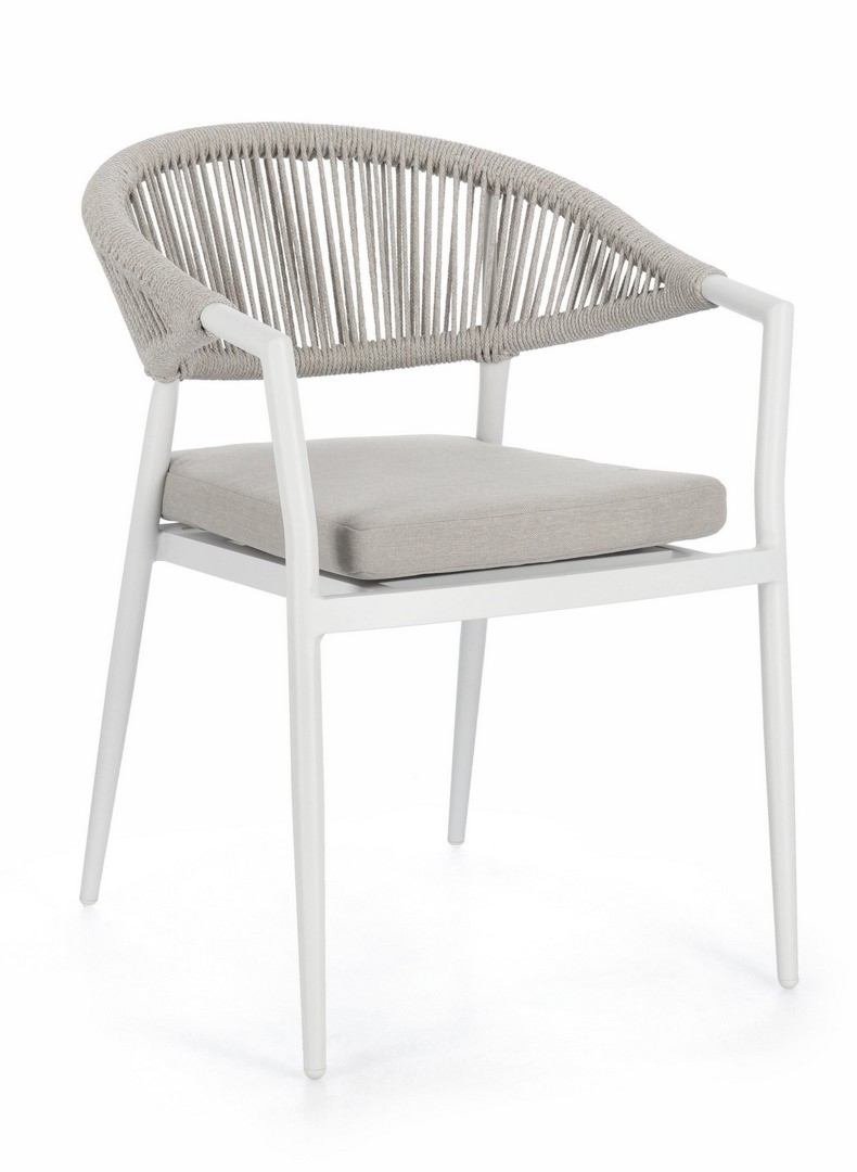 Krzesło ogrodowe MILLOR białe 57x61 aluminiowe Bizzotto