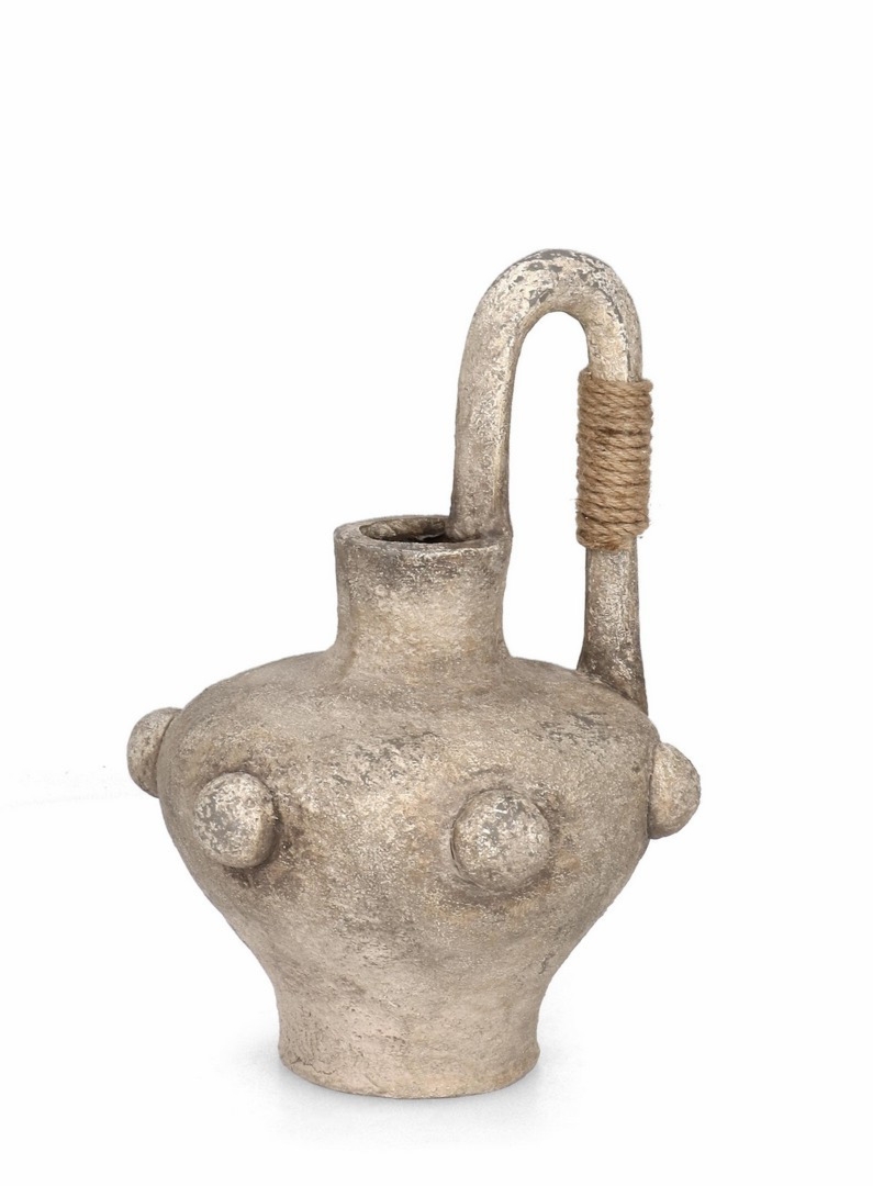 Wazon ręcznie wykonany CROMITE beżowy Ø35 z magnezu Bizzotto