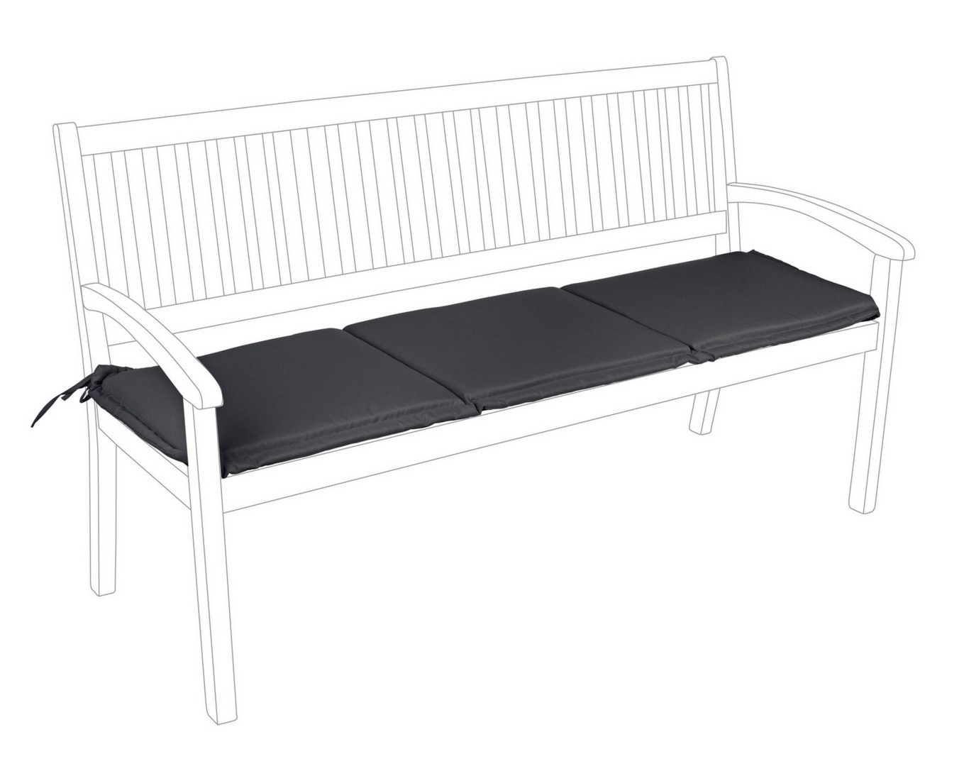 poduszka na ławkę CHARCOAL antracytowa 153x48 wodoodporna olefinowa Bizzotto