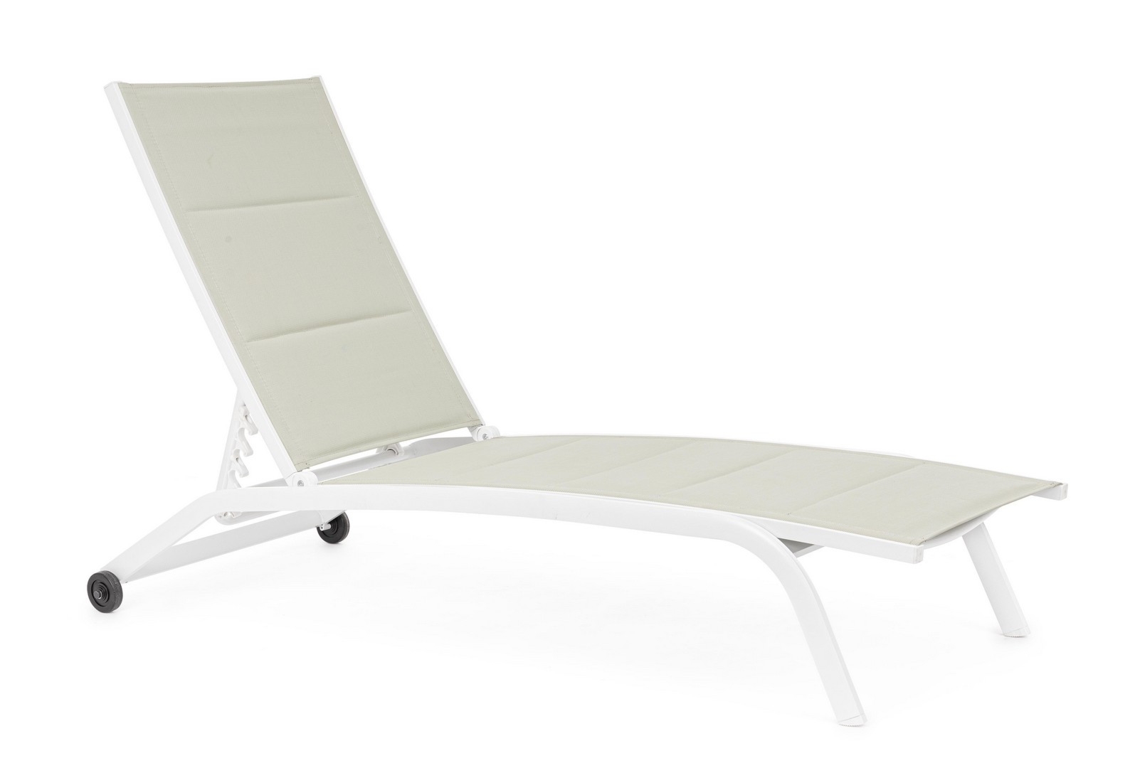 Leżak ogrodowy z kółkami CLEOPAS biały 61x192 aluminiowy Bizzotto